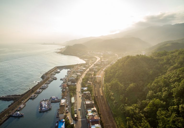 Coastal view of the main road in western Taiwan