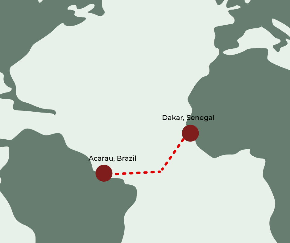 Aleksander Doba first expedition from Senegal to Brazil in 2010