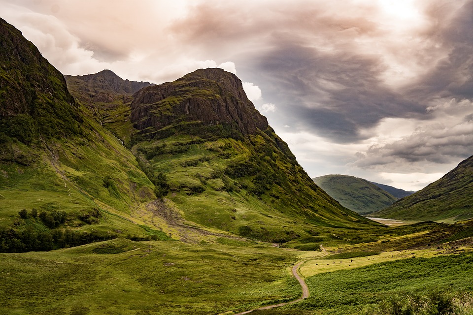 View of Glencoe Valley in Scotland