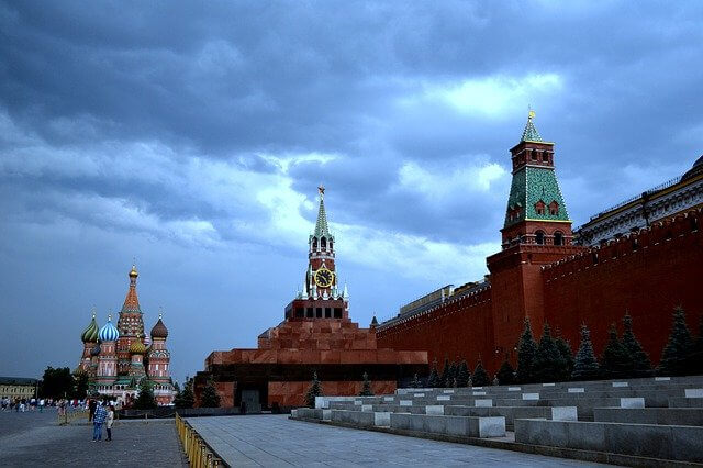 View of Lenin Mausoleum at the Red Square 