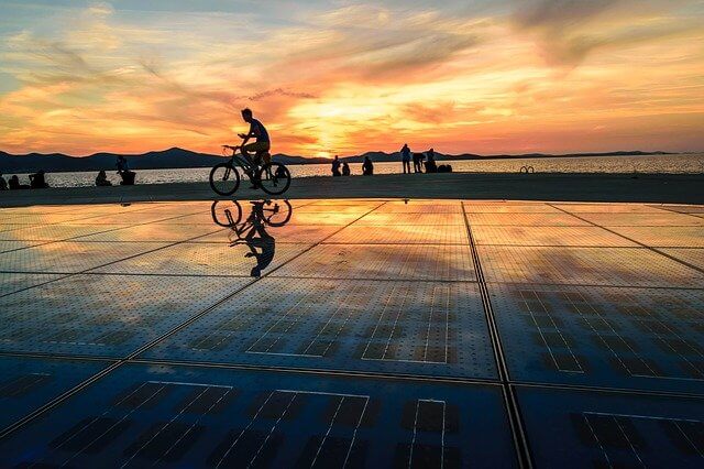 Sea organ in Zadar at Sunset