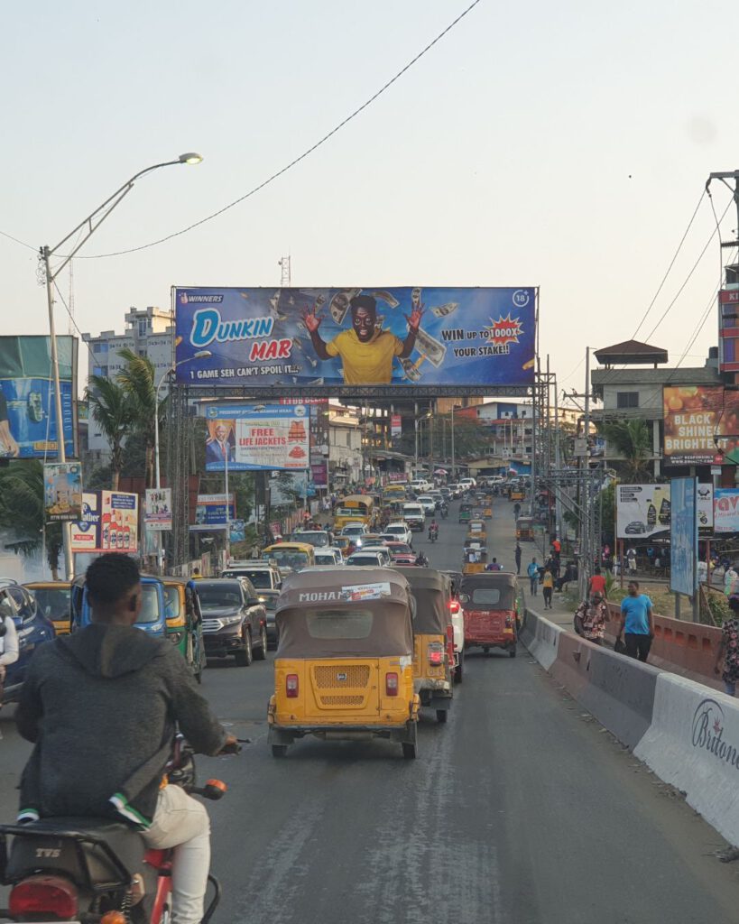 Impressive view of the roads in Freetown