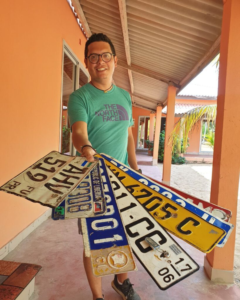 One of my personal highlights was being able to collect a licence plate from each West African country we visited