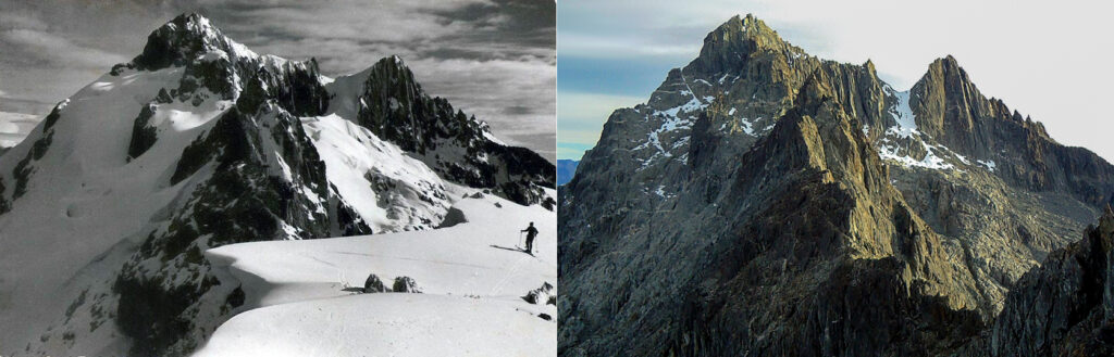 Pico Bolivar in 1950 next to today