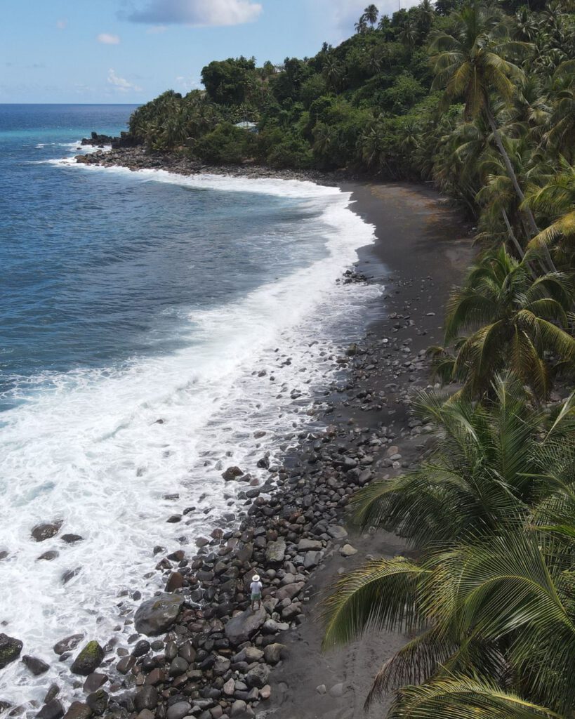 The West is known for their white sandy beaches, while the east is known for the black sandy beaches