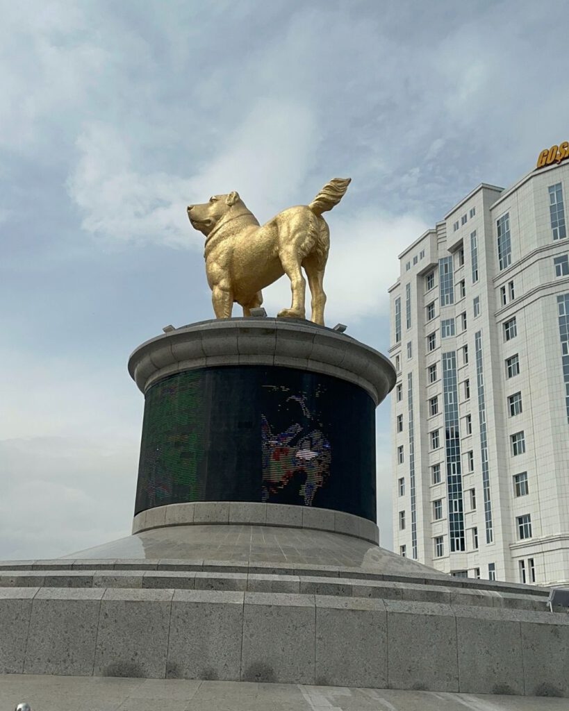 Golden Dog monument in Ashgabat