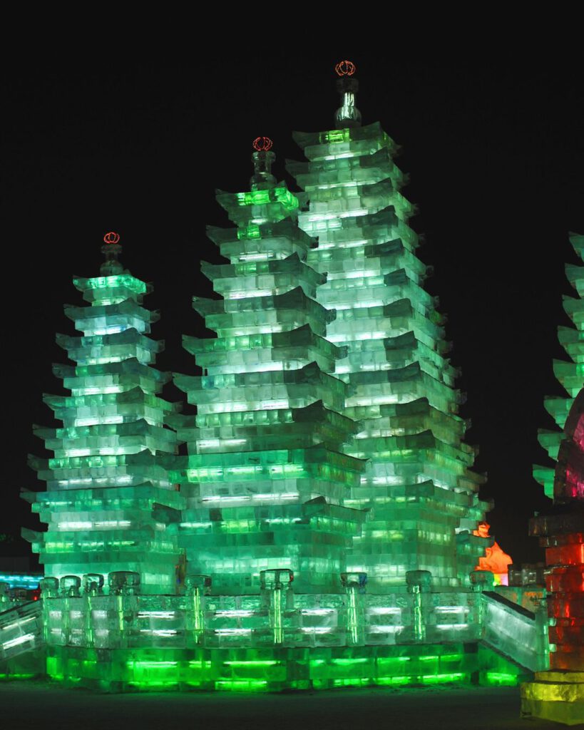 Harbin Ice Festival at night