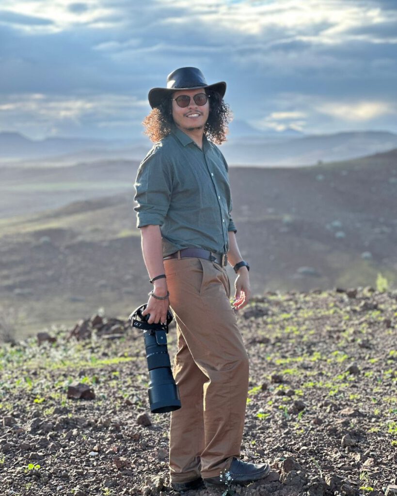 Me tracking rhinos in Africa