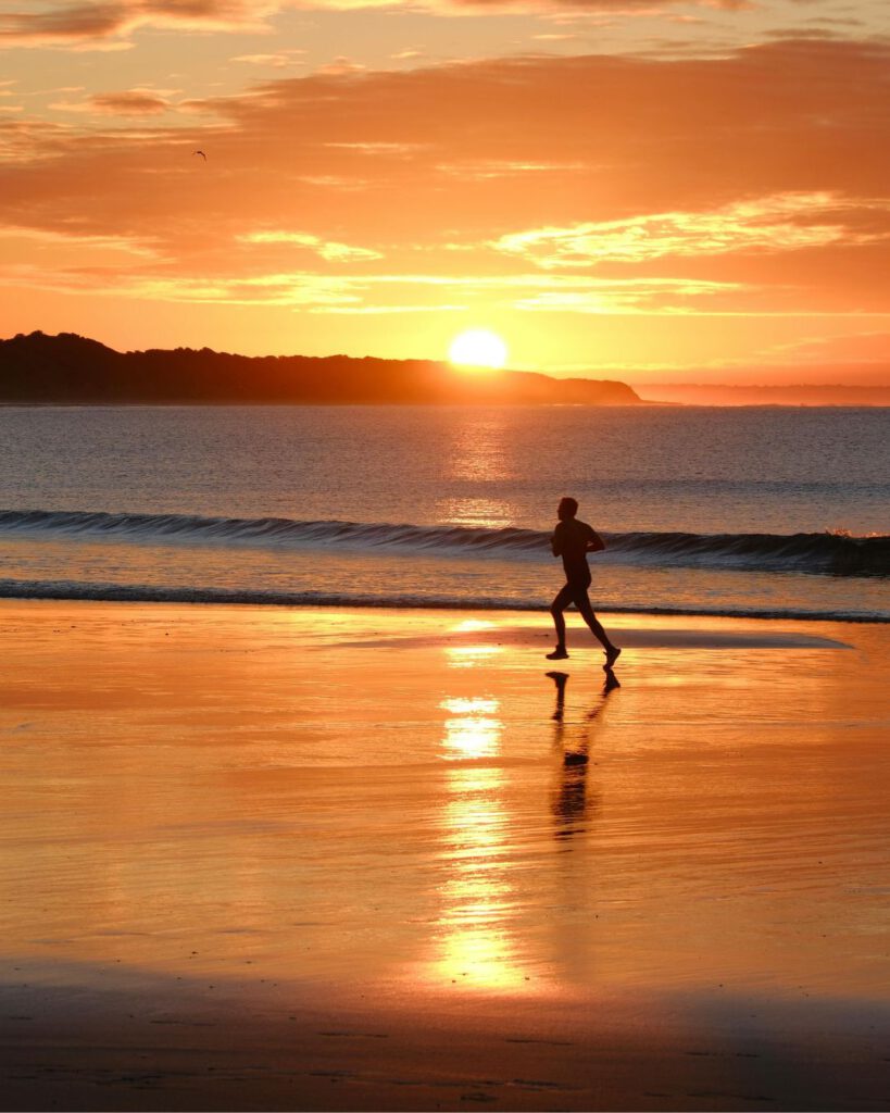 Australia walk in the sunset