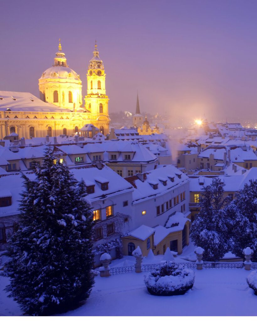 Prague feels like it was built for December. The medieval Old Town dresses up with glowing Christmas lights, and the famous Old Town Square hosts one of Europe’s most magical Christmas markets.