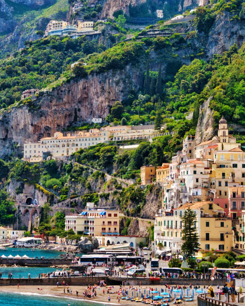 The town is lively but more open and less vertical than Positano, making it easier to explore at a slower pace.