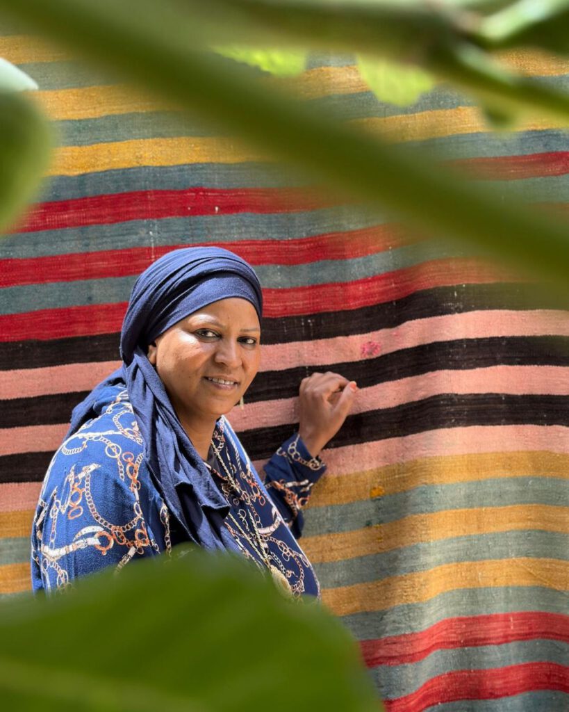 Person at Chott el Jerid doing personal businesses