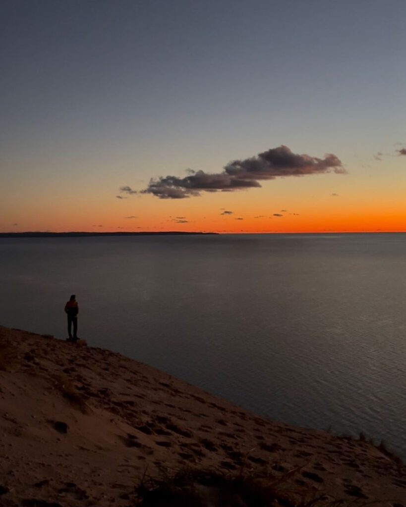 Sunset at Sleeping Dunes in Michigan