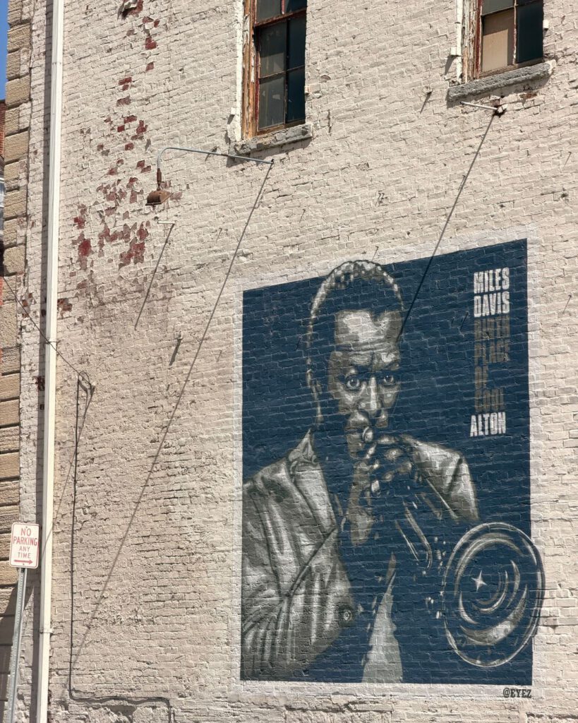 Mural of Miles davis in Alton